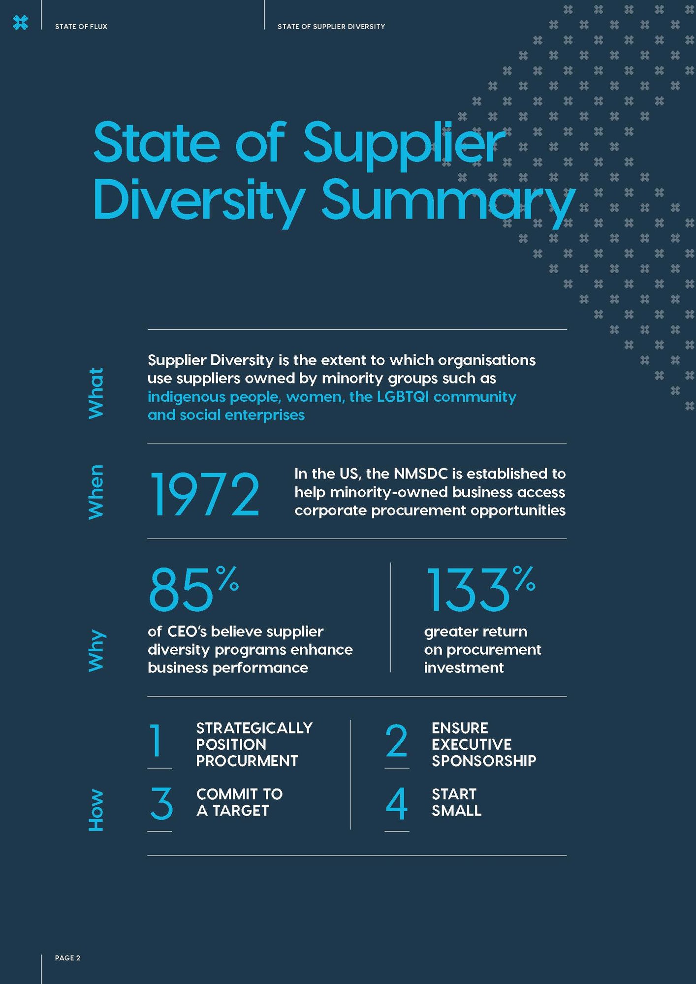 STATE OF SUPPLIER DIVERSITY REPORT